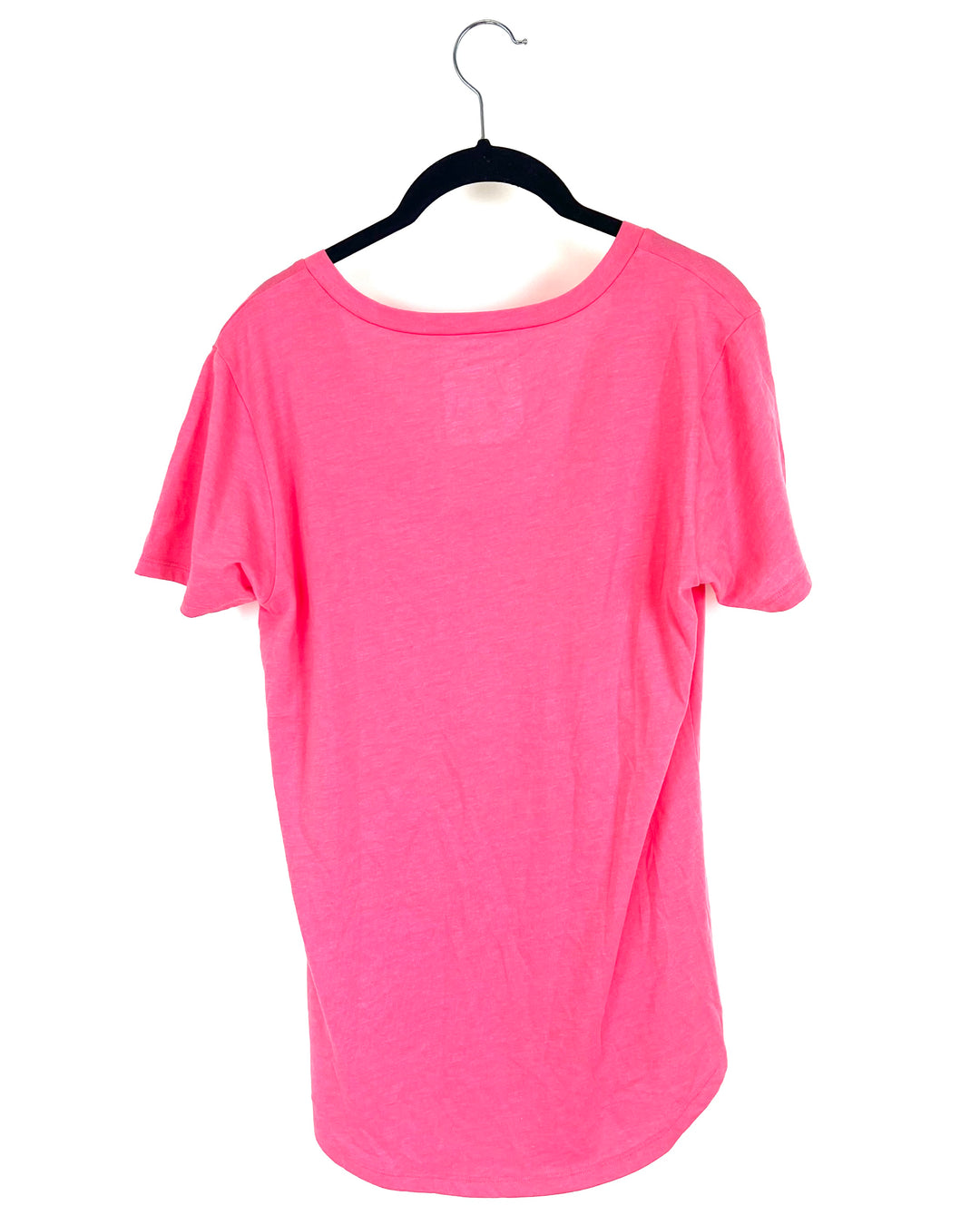 Bright Pink Short Sleeve V-neck Tee - Size 4/6