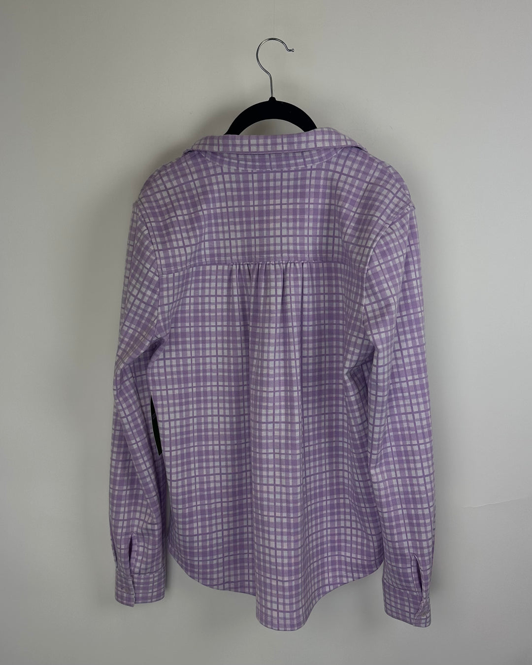 Purple and White Plaid Shacket - Medium