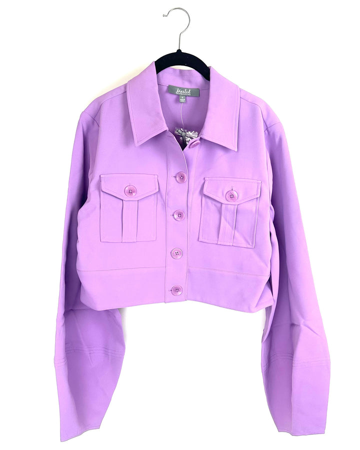 Purple Cropped Jacket - Size Extra Small, Medium, Large
