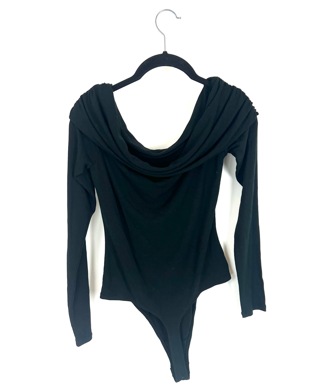 Black Off Shoulder Long Sleeve Bodysuit - Size 4/6