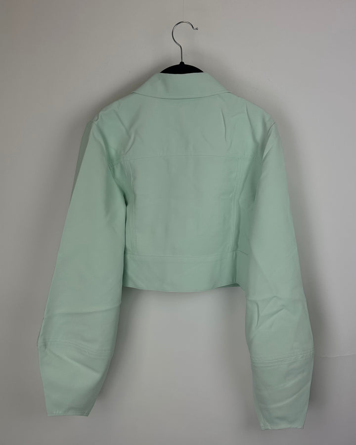 Mint Green Cropped Jacket - SIze Extra Small, Small, Medium