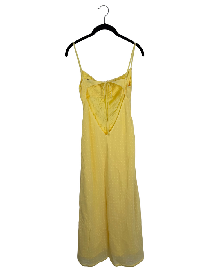 Sunshine Yellow Tie Midi Dress - Size 0/2 and 4
