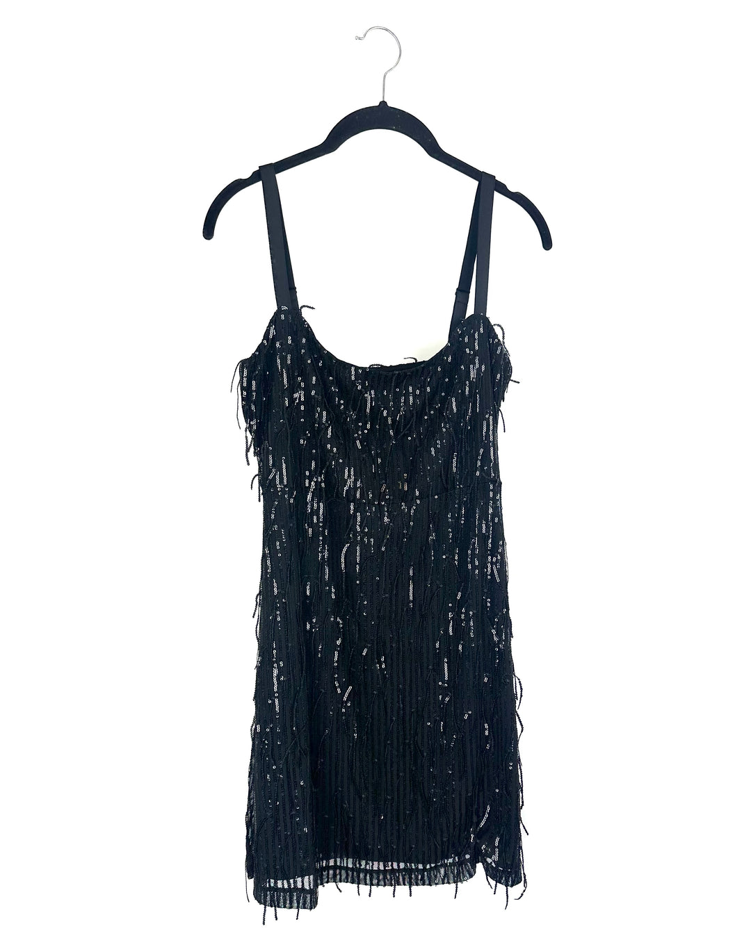 Black Sequin Fringe Dress Black Sequin Fringe Dress