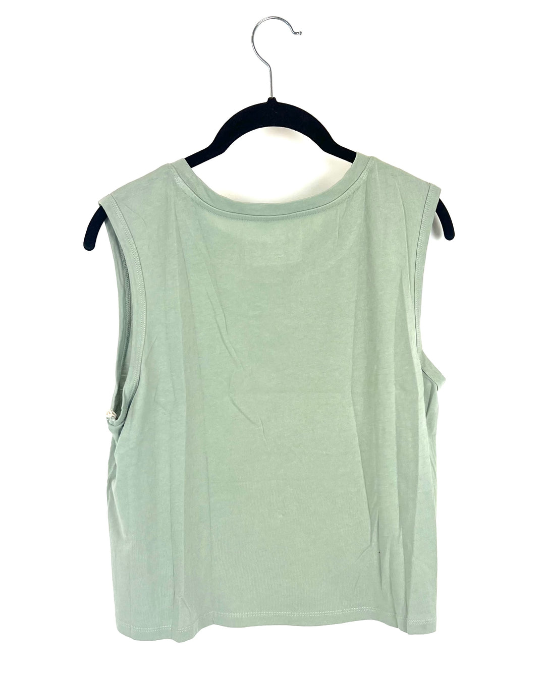 "Call Me Mañana" Sage Green Muscle Tank - Size 4/6