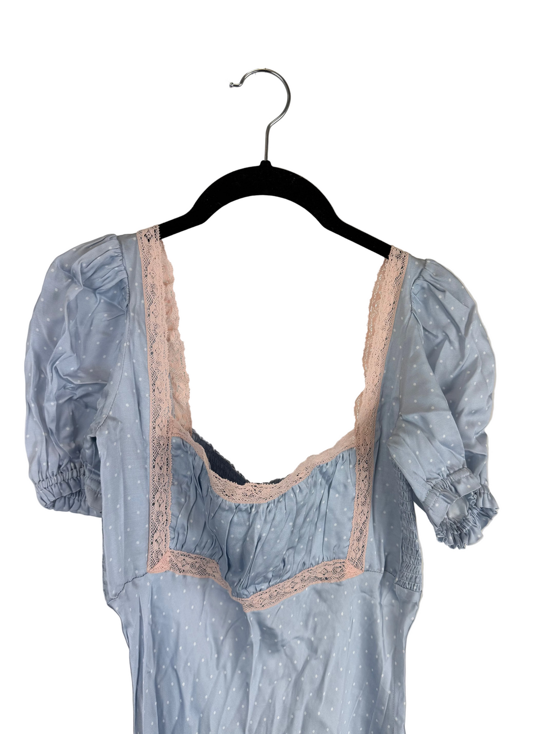 Baby Blue Polka Dot Midi Dress - Size 00/0 and 2/4