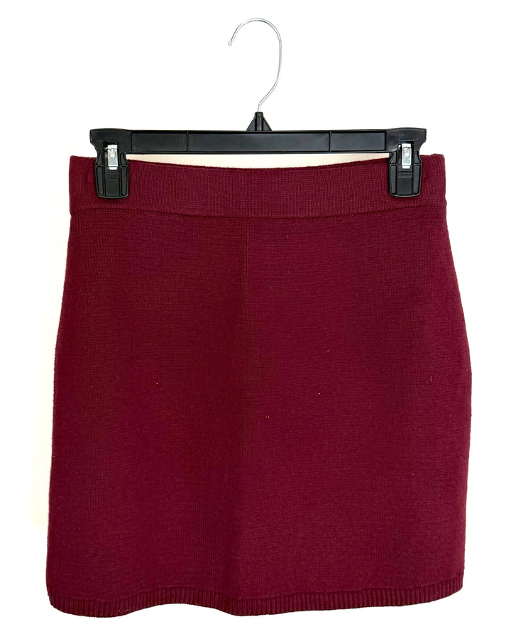 Cranberry Knit Skirt - Small
