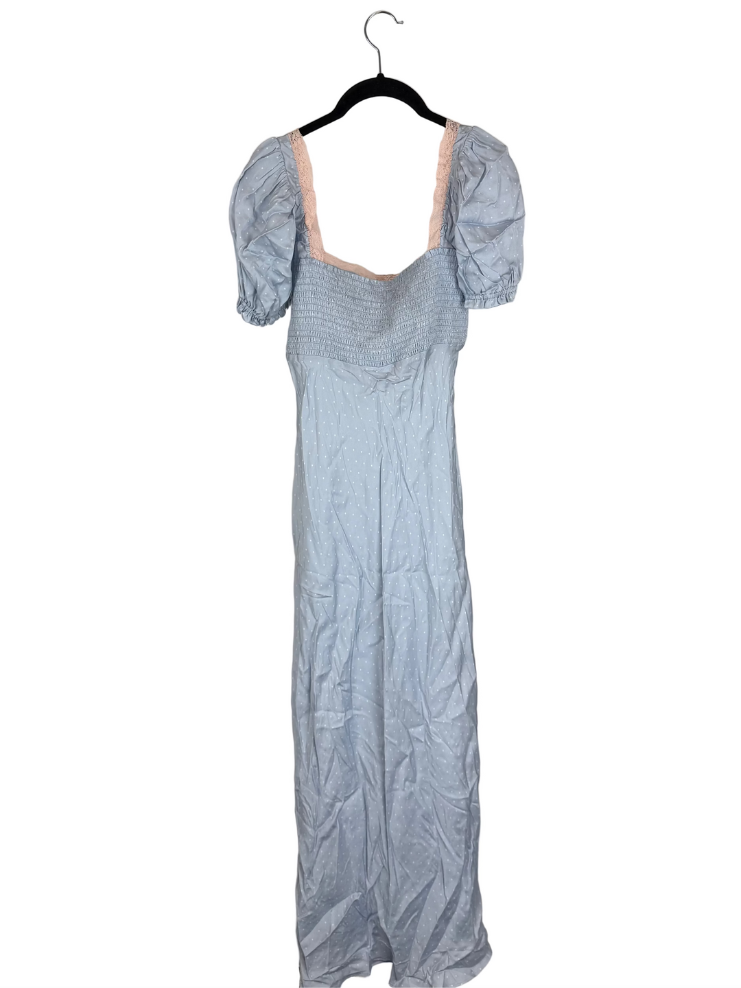 Baby Blue Polka Dot Midi Dress - Size 00/0 and 2/4