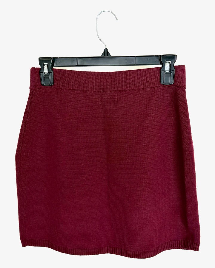 Cranberry Knit Skirt - Small