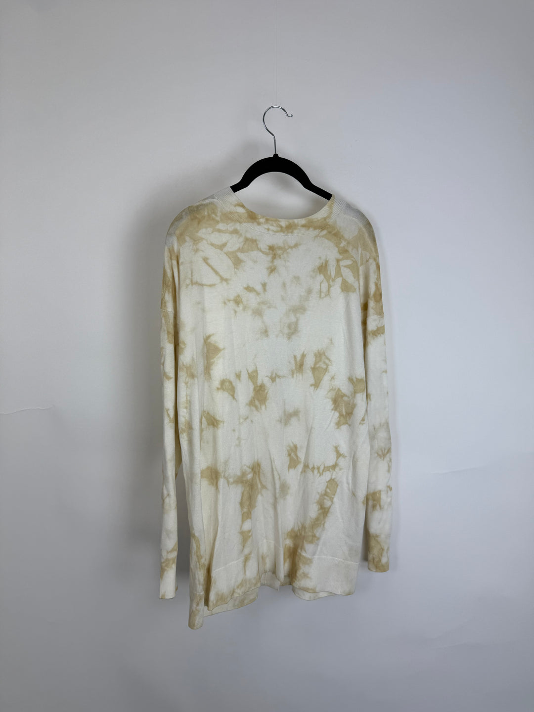 White & Gold Tie Dye Cardigan Sweater - Size 6/8