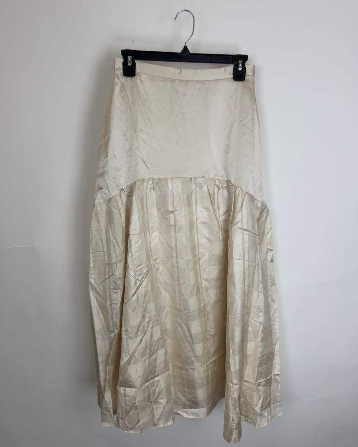Champagne Ivory Drop Waist Striped Skirt - Size 0/2