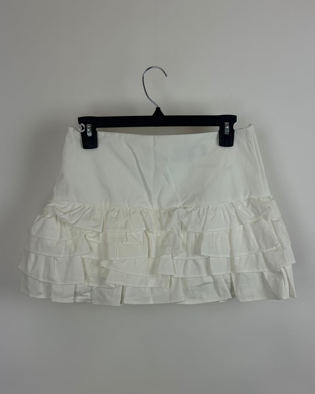 Zara White Ruffle Skirt - Extra Small