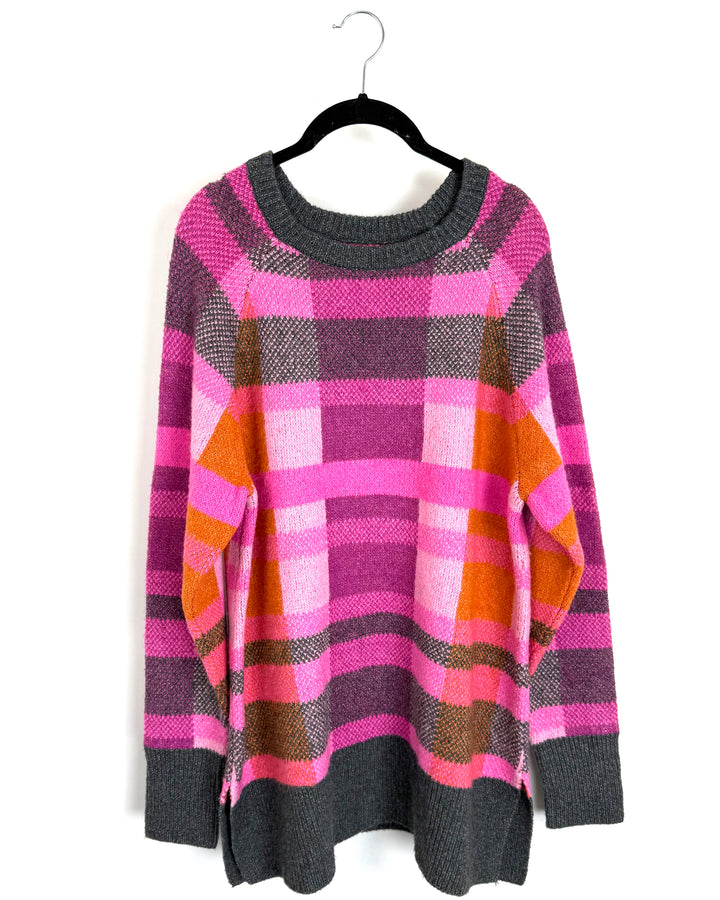Cozy Checkered Knit Sweater Size 4/6