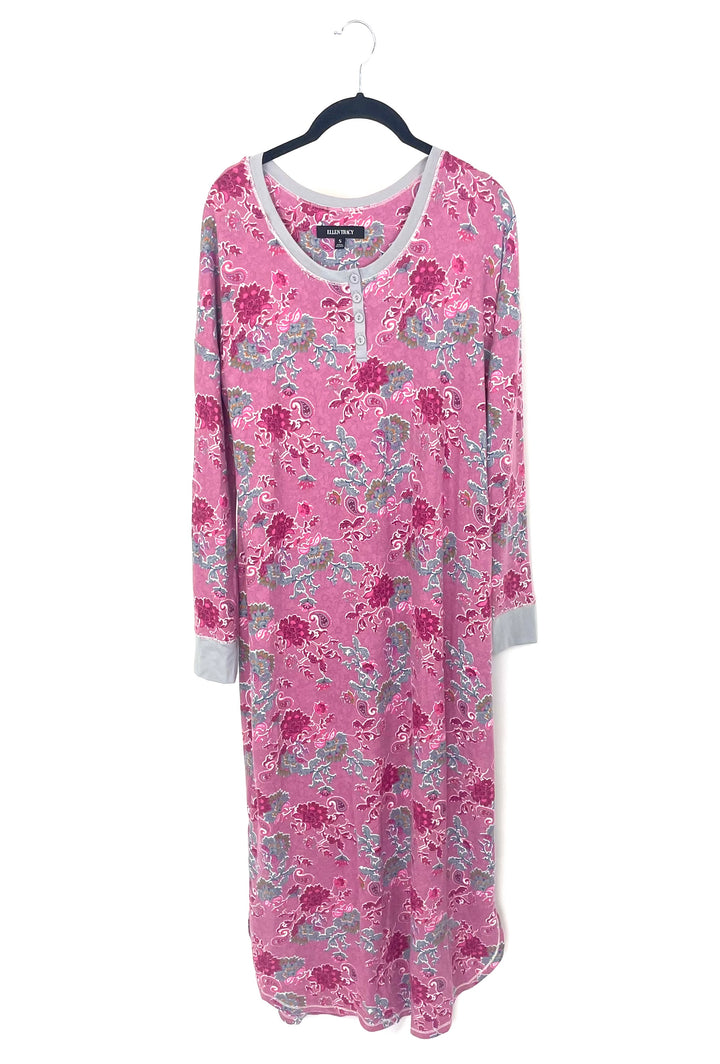 Pink And Grey Paisley Nightgown - Size 4/6, 12/14 and 18/20