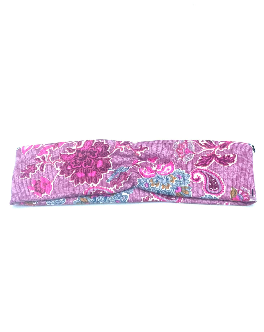 Pink And Grey Paisley Print Headband