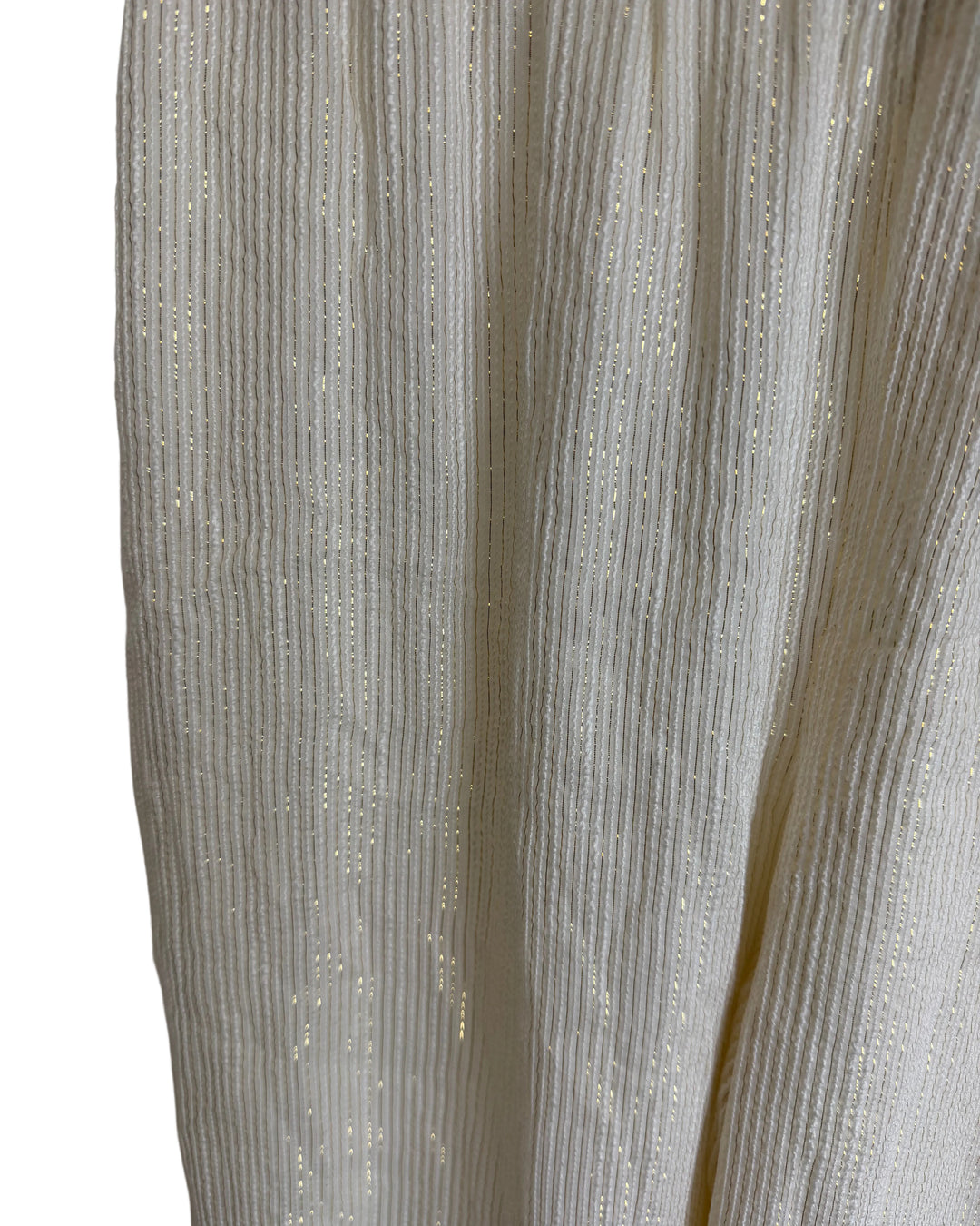 White & Gold Metallic Pants - Extra Small