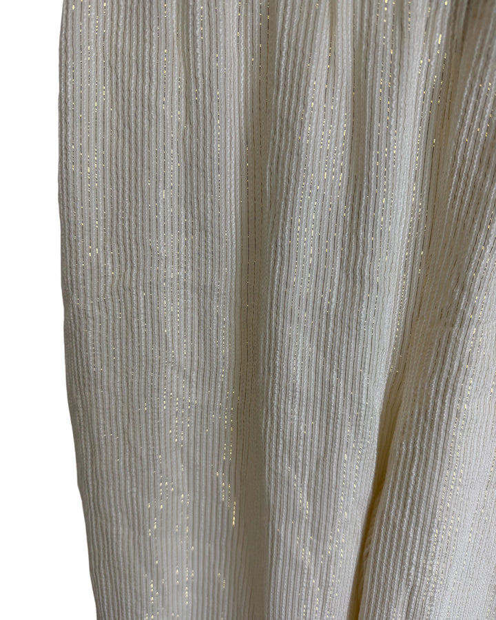 White & Gold Metallic Pants - Extra Small