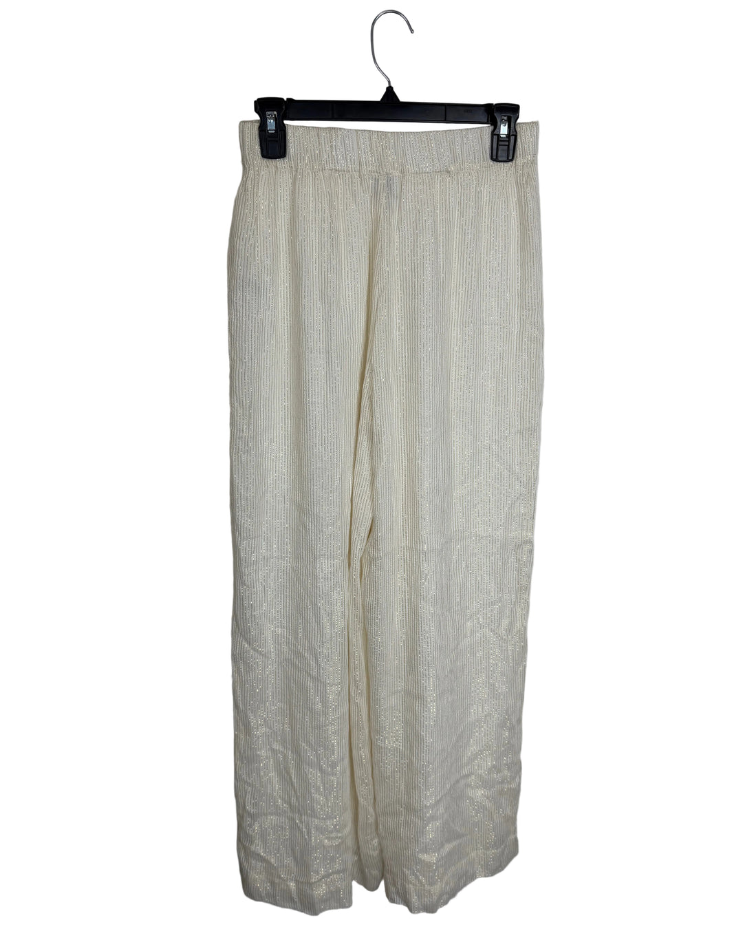 White & Gold Metallic Pants - Extra Small
