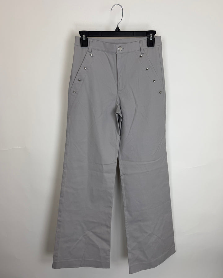 Pale Periwinkle Wide-Leg Heart Pants - Size 2/4