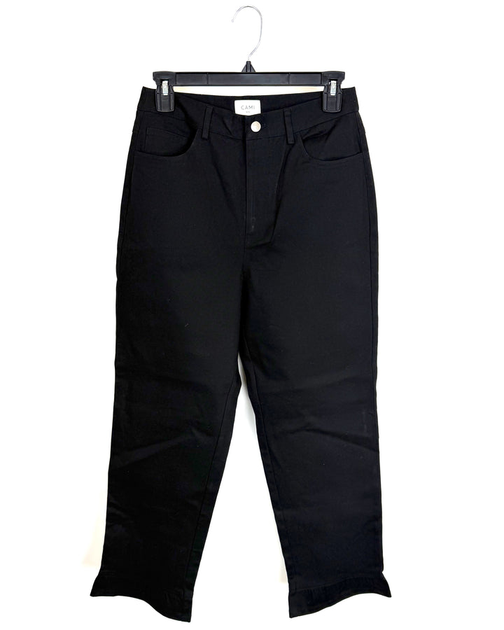 Coal Black Ruffle-Cuffed Jeans - Size 2/4