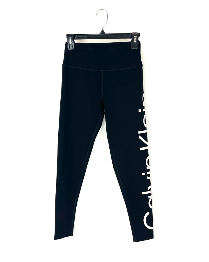 Black Activewear Leggings With Calvin Klein Logo - Small