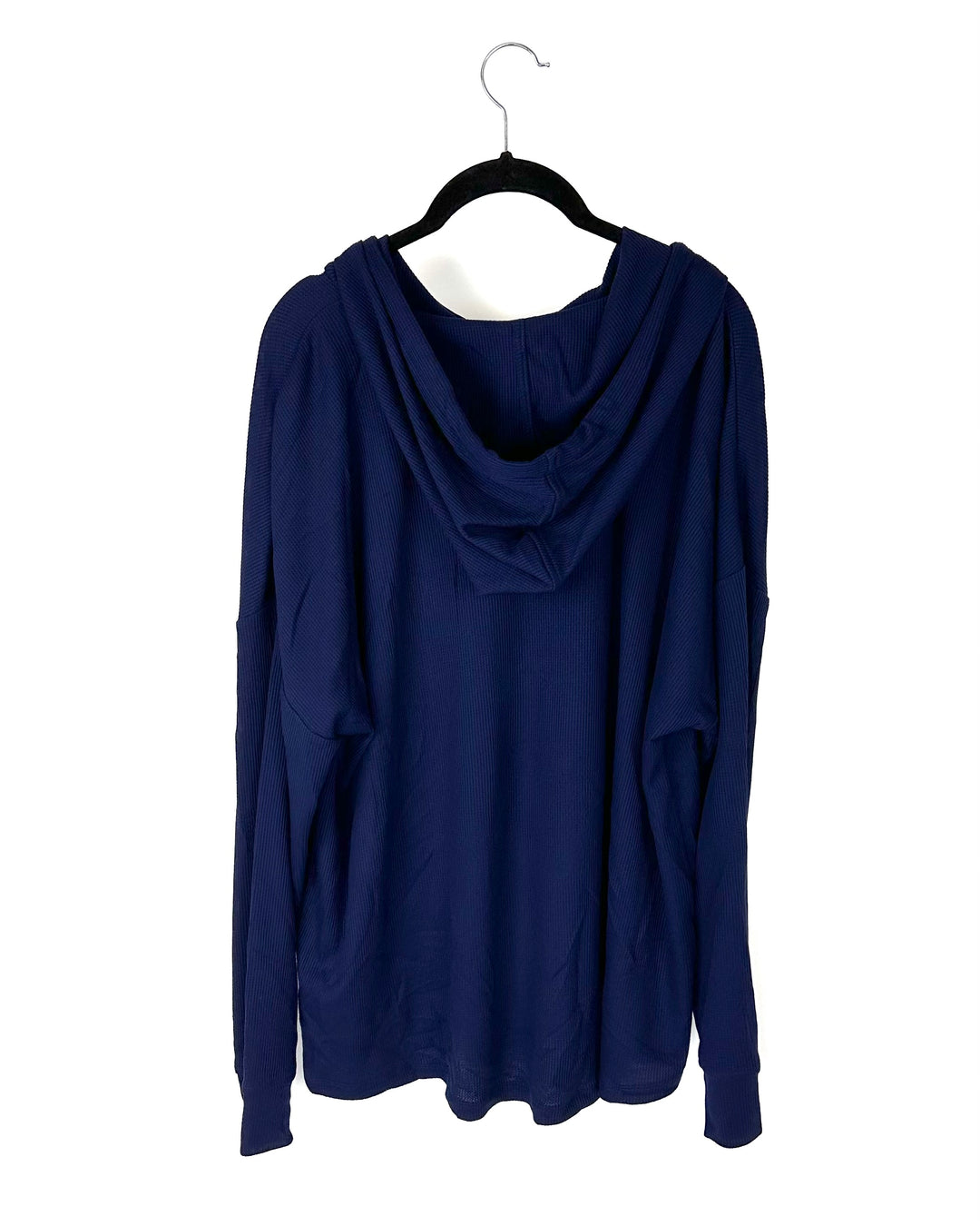 Navy Blue Ribbed Long Sleeve With Hood - Sizes 10-12, 14-16