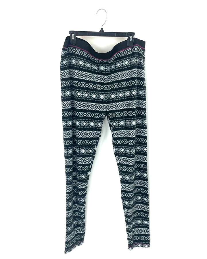 Black And White Fleece Lounge Pants - 3X