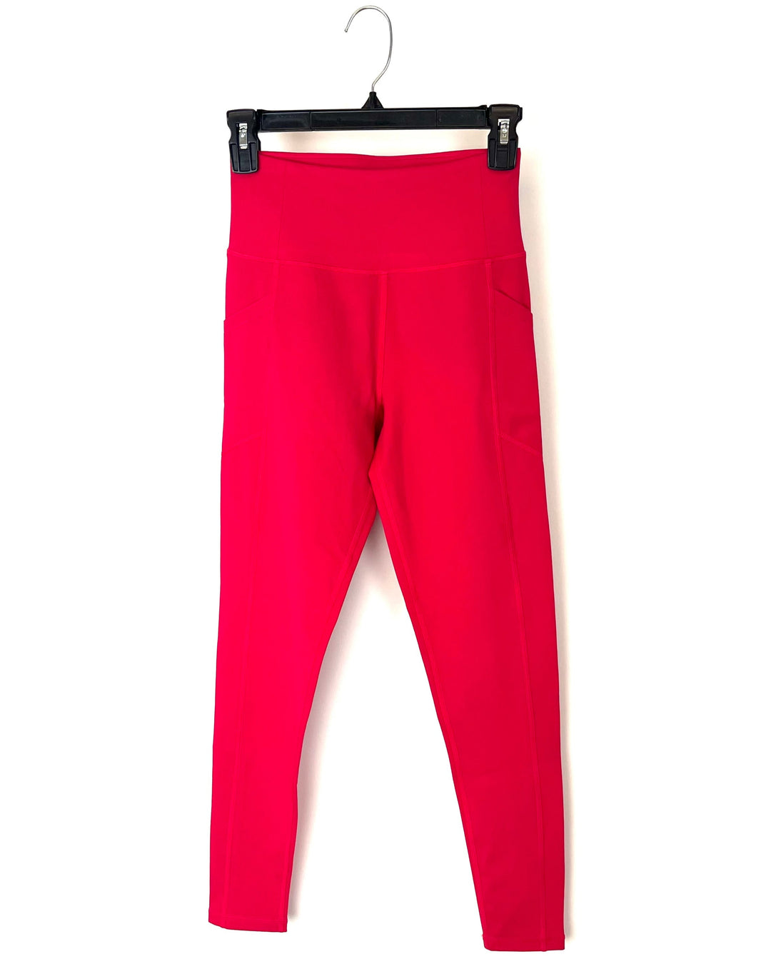 Hot Pink Activewear Leggings With Pockets - Small