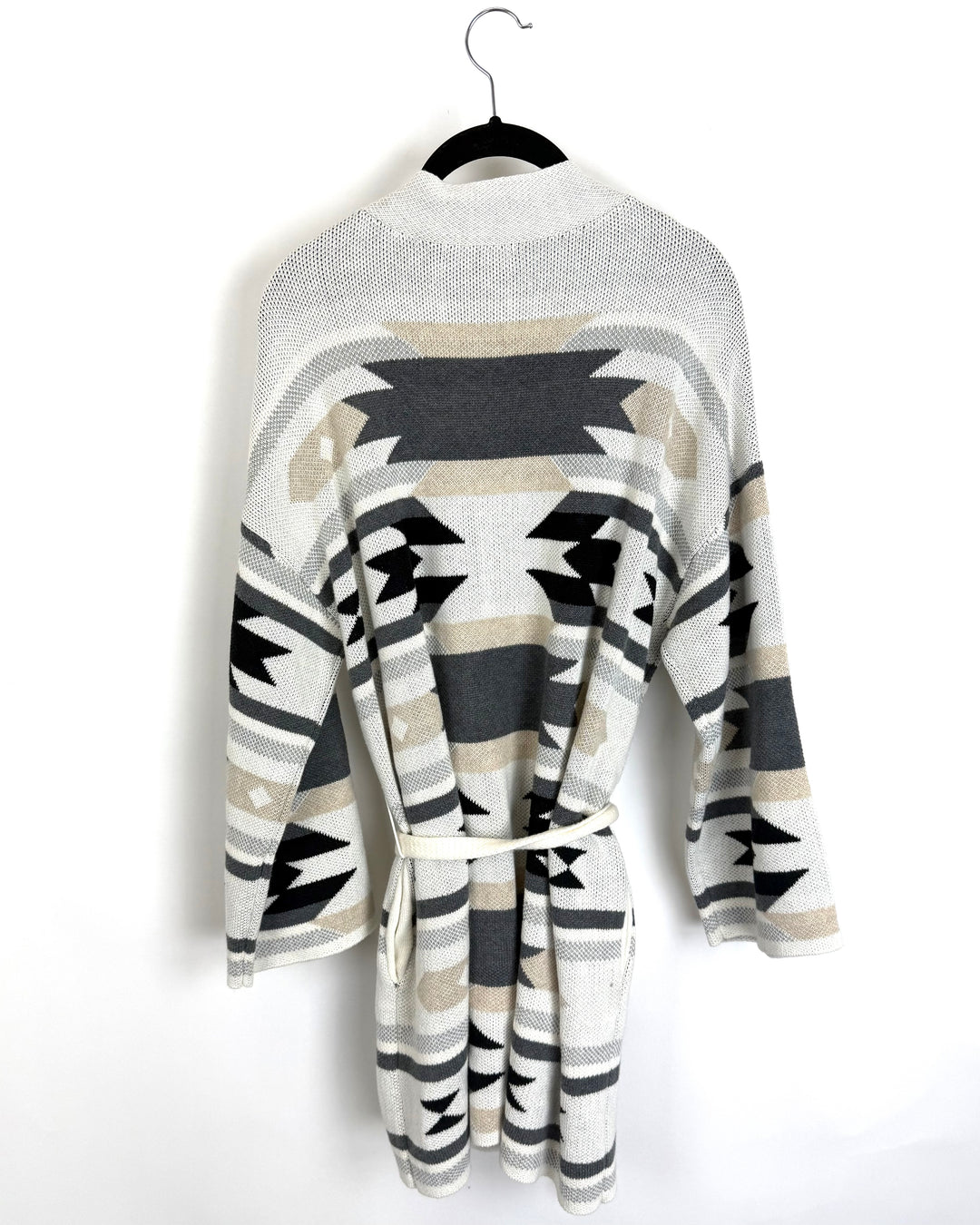 Cream Knitted Abstract Cardigan - Size 6/8