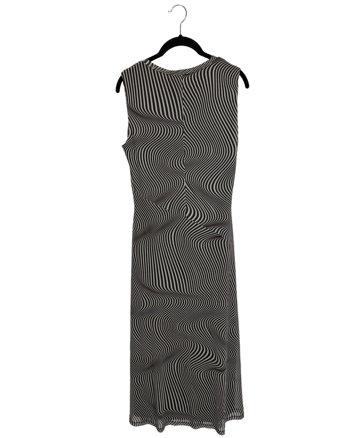 Brown and Cream Patterned Dress- Size 4/6