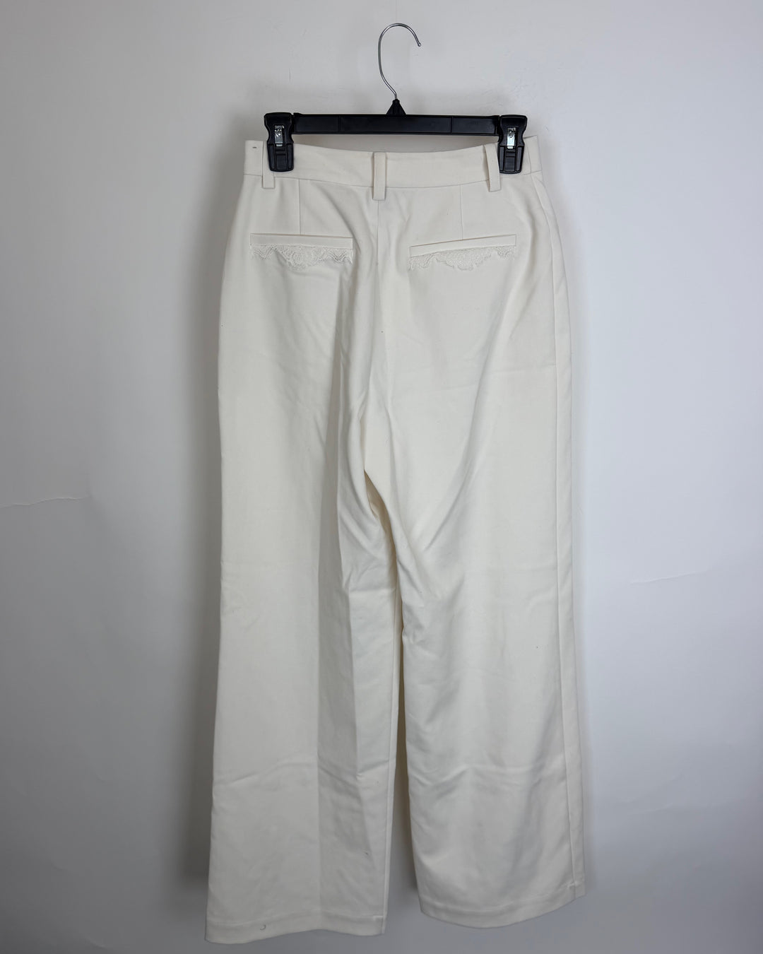 Ivory Lace Detail Pant - Size 4