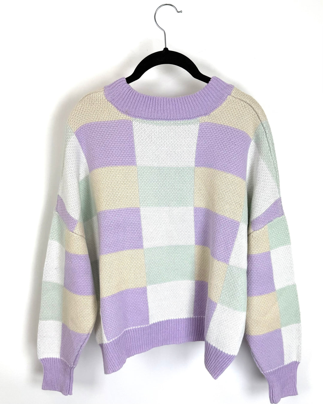Purple Checkered Sweater - Size 6/8