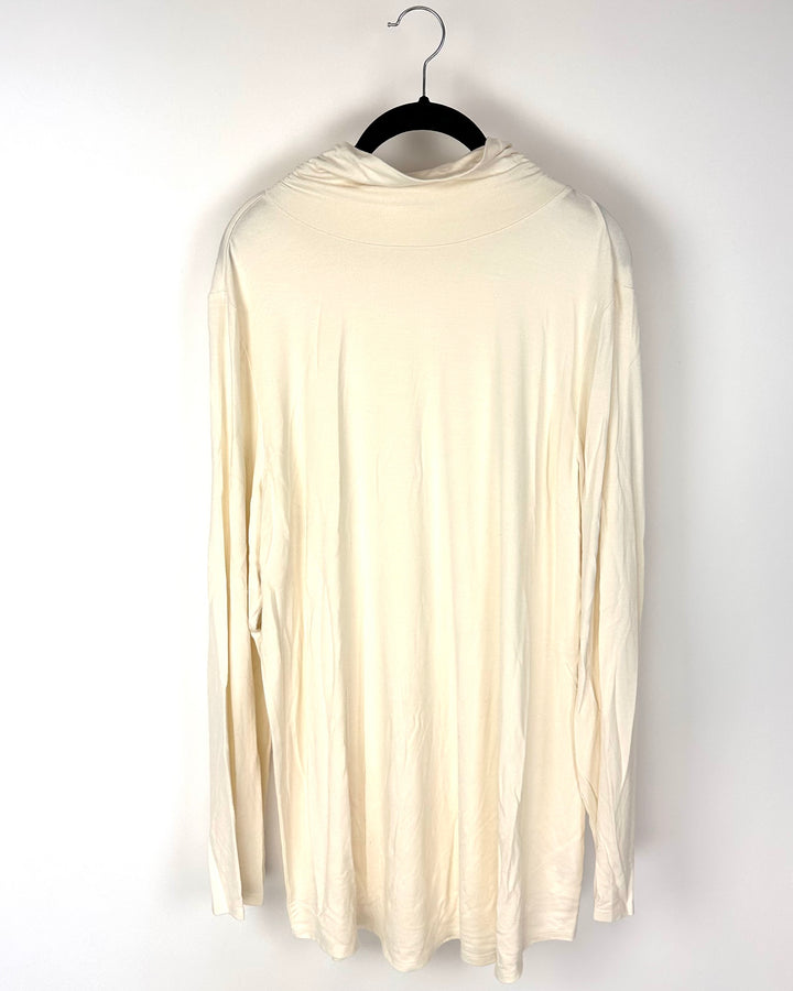 Cream Long Sleeve Turtle Neck Shirt - Size 14-16