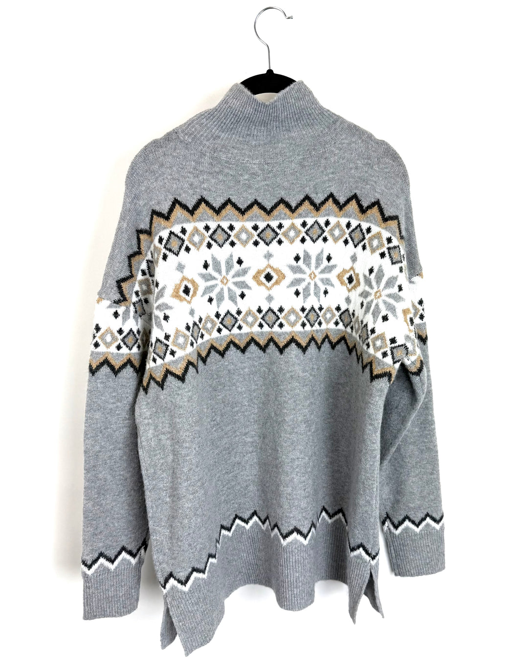 Grey Mockneck Winter Sweater - Size 6/8