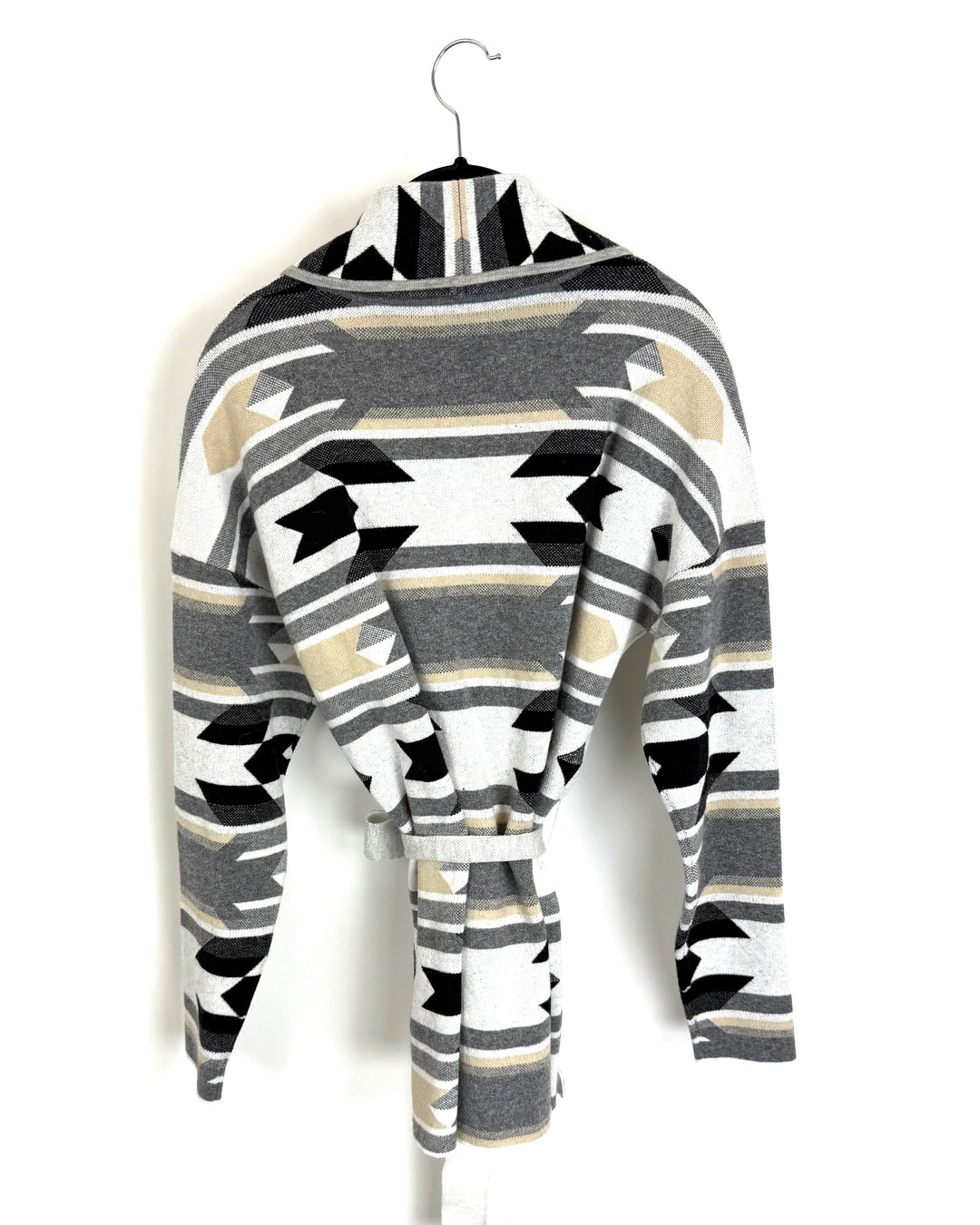 Black and Grey Abstract Cardigan - Size 6/8