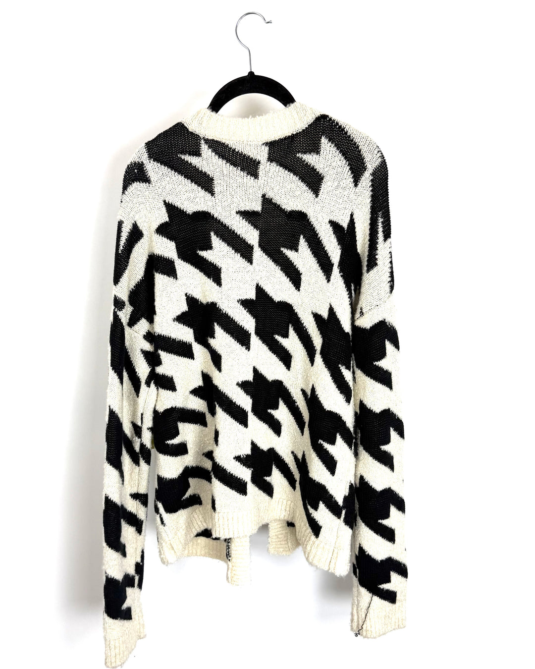 Black and Cream Houndstooth Cardigan - Size 6/8