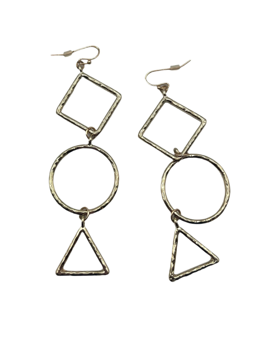 Gold Dangle Earrings with Shapes