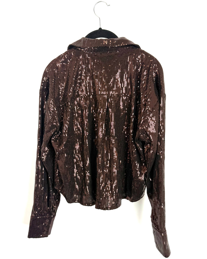 Brown Sequin Top - Medium, Medium Petite and 1X