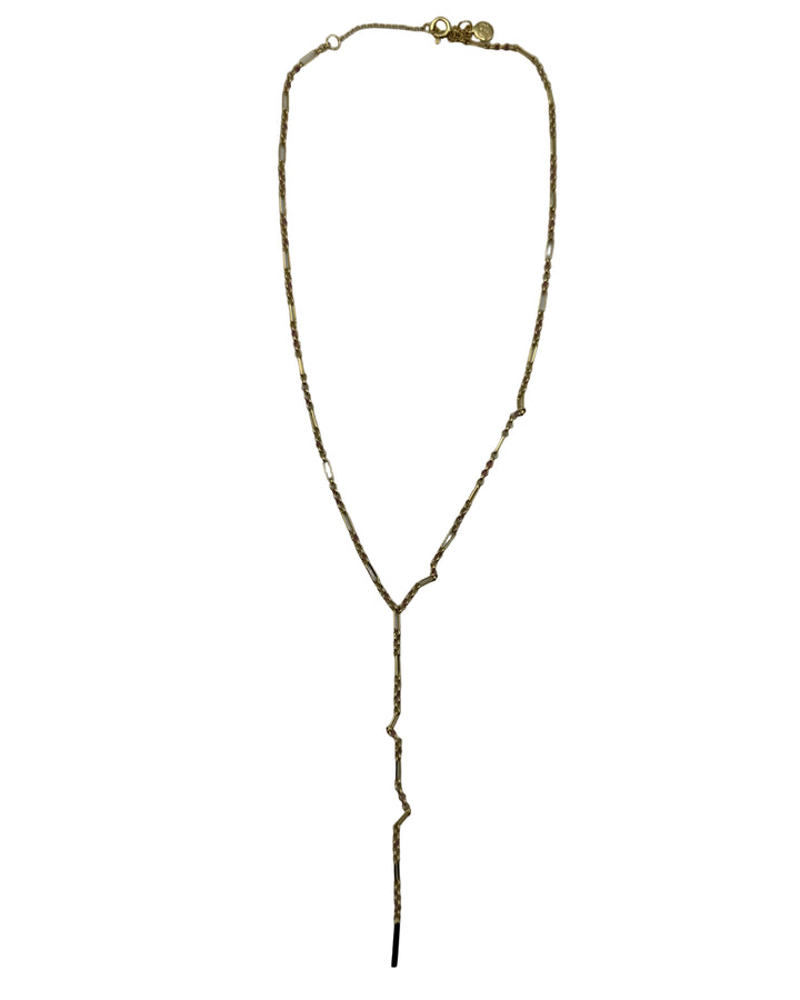 Mixed Link Bar Drop Necklace