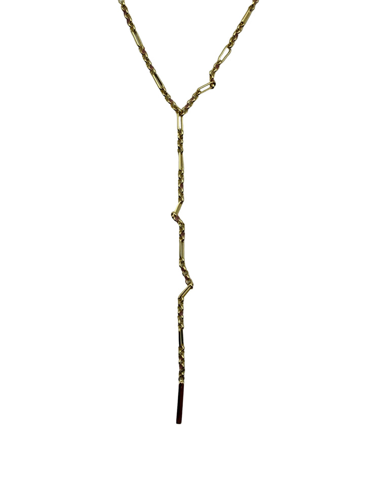 Mixed Link Bar Drop Necklace