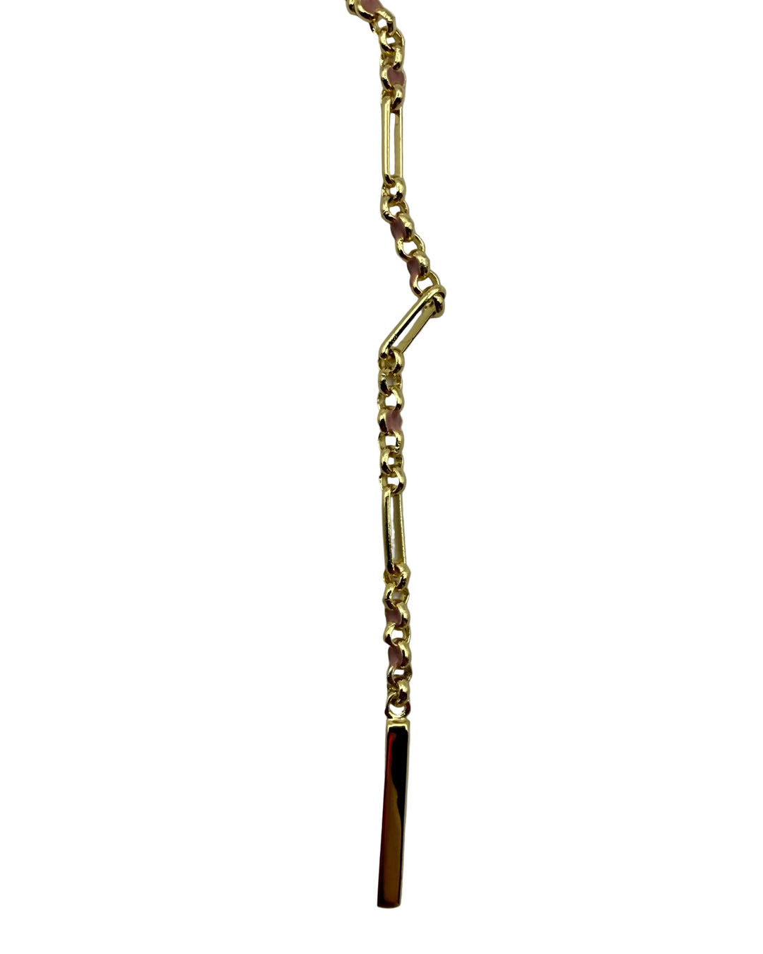 Mixed Link Bar Drop Necklace