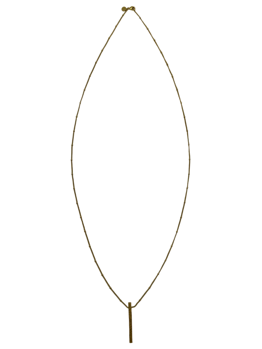 Brushed Gold Bar Necklace