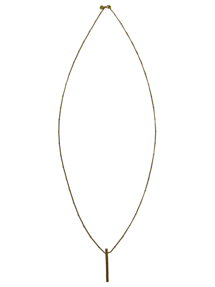 Brushed Gold Bar Necklace