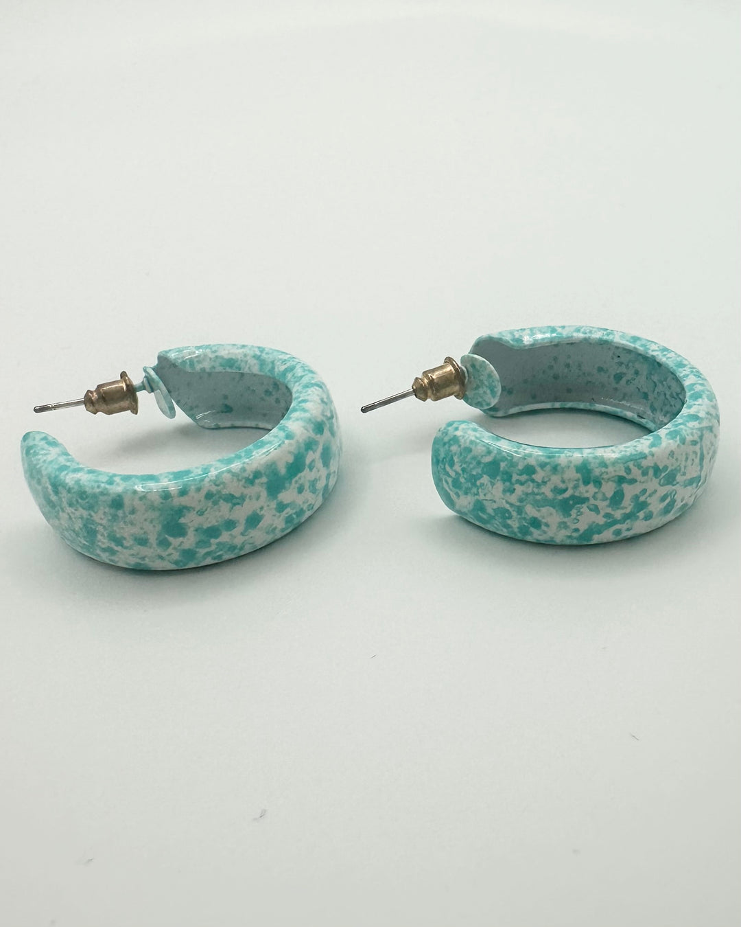 Blue and White Hoop Earrings