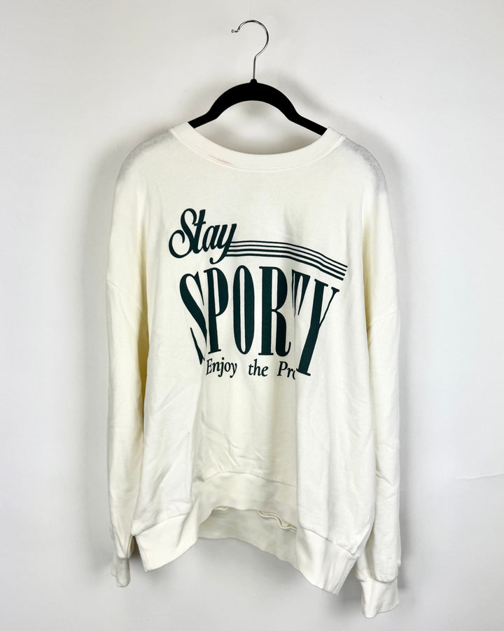 Ivory Stay Sporty Sweatshirt - Size 2/4