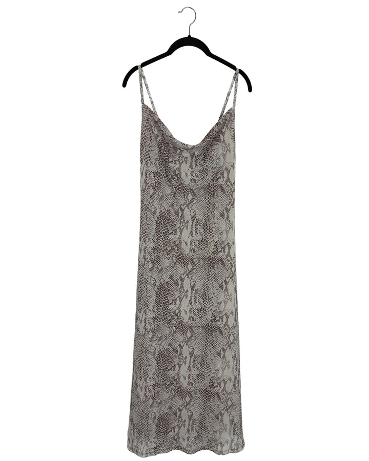 Brown Snakeskin Mesh Dress - Size 4/6