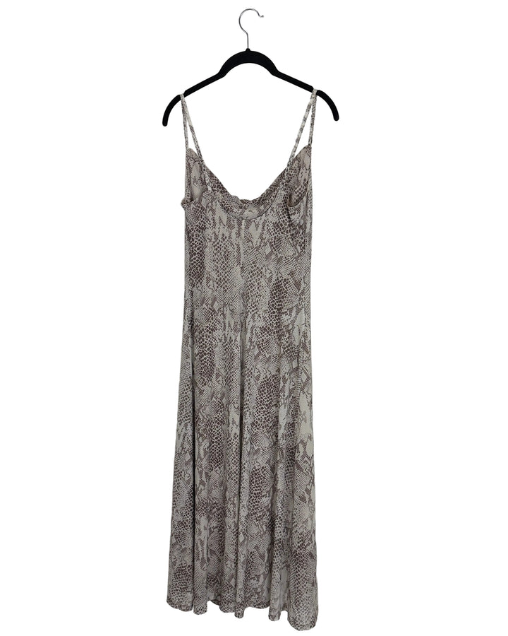 Brown Snakeskin Mesh Dress - Size 4/6