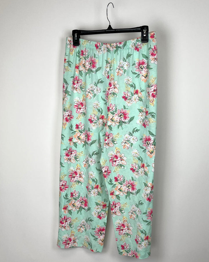 Collection Blue Floral Print Pajama Set - Size 1X