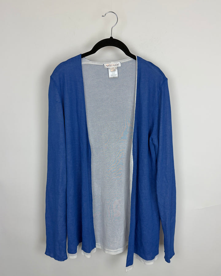 Blue and White Cardigan - Size 2/4 and 4/6