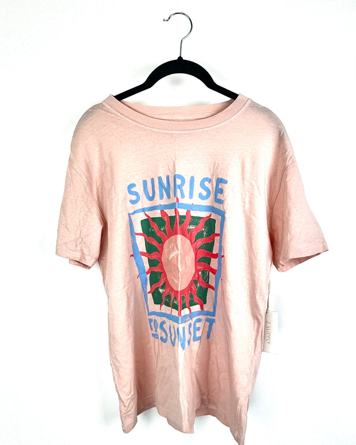 Pink Sunrise To Sunset Short Sleeve T-Shirt - Size 2/4