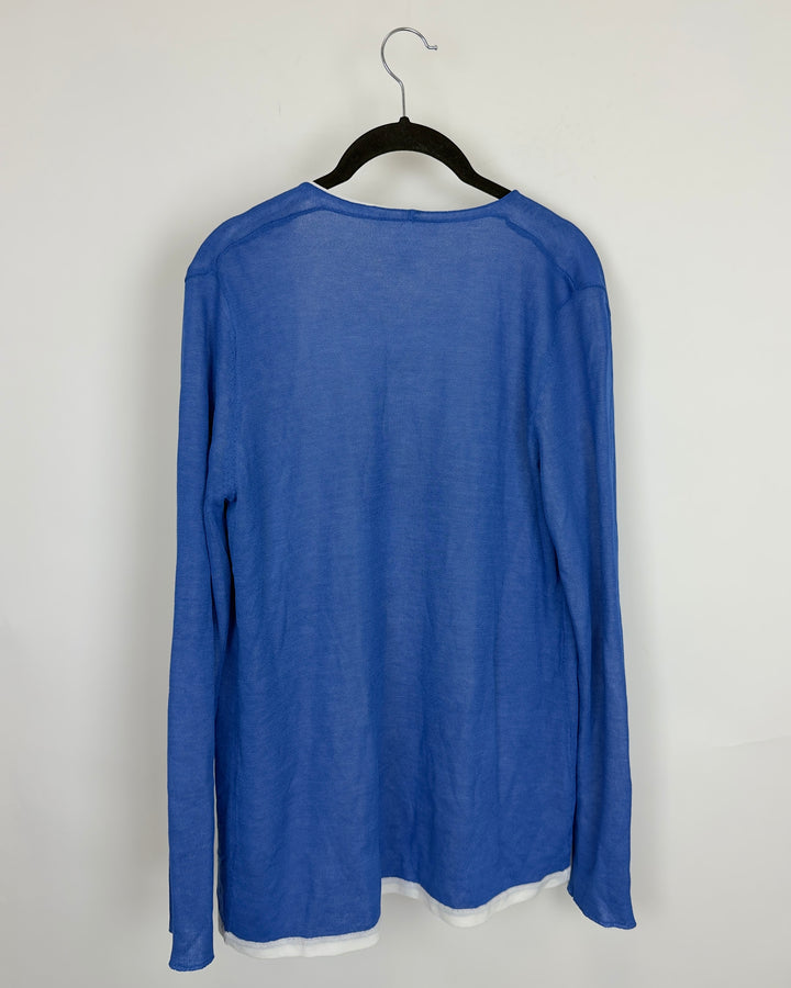 Blue and White Cardigan - Size 2/4 and 4/6